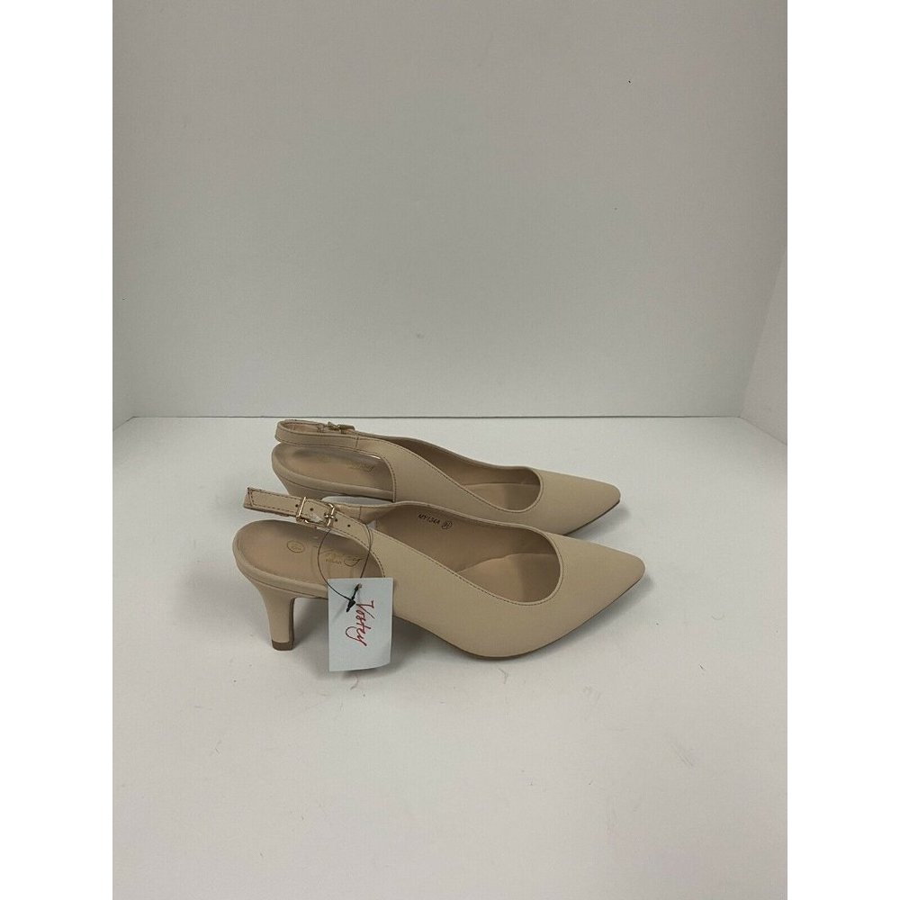Vostey heels womens 9.5 nude nubuck